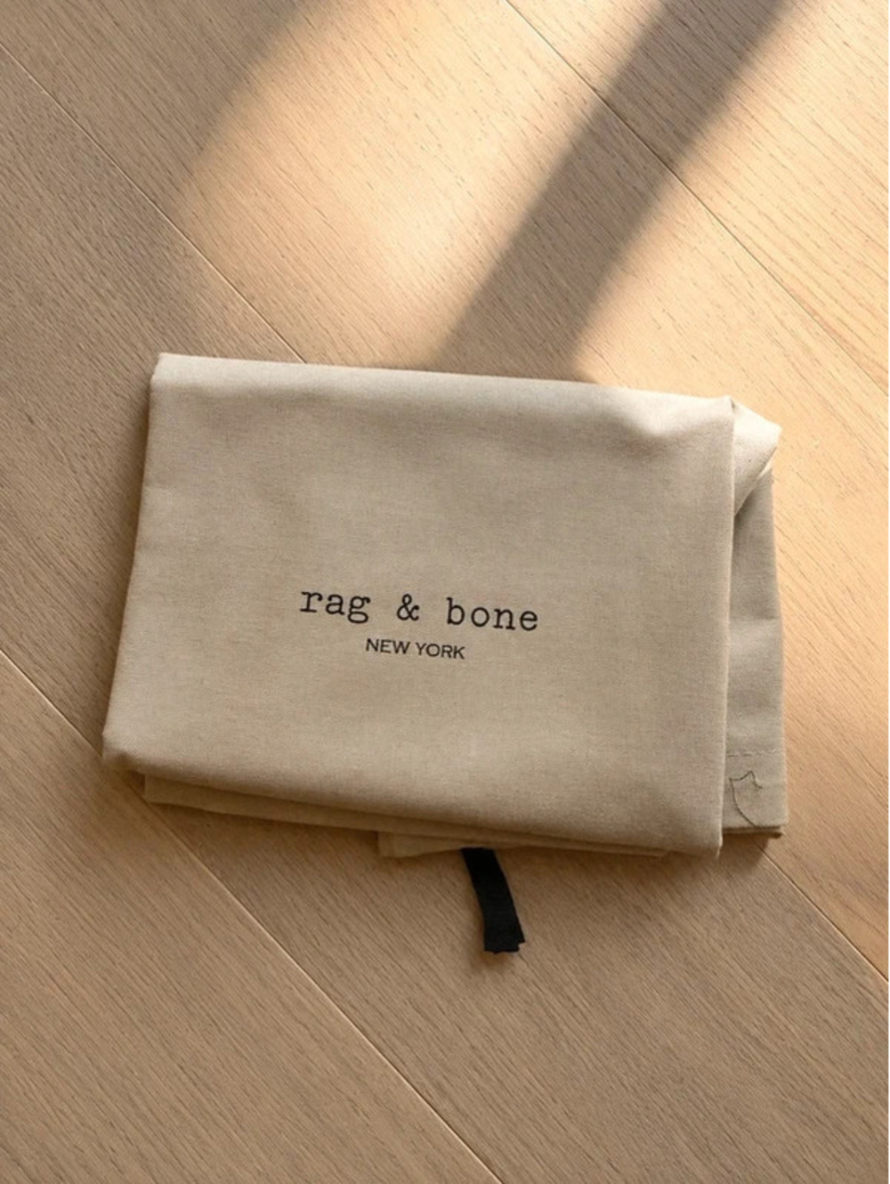 Rag & Bone New York Large Canvas Dust Bag 19.5x15.5 Beige Drawstring